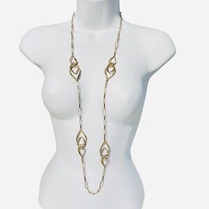 Alexis Bittar Necklace Miss Havisham Crystal Station 32" Goldtone